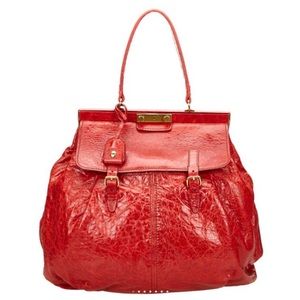 Miu Miu Red Vitello Lux Leather Frame Top Handle Bag
